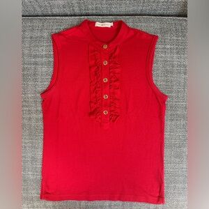 Tory Burch Romilly Ruffle Sleeveless Top